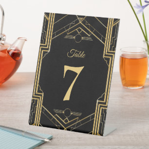 Art Deco Gatsby Wedding Tischnummer Sockelschild