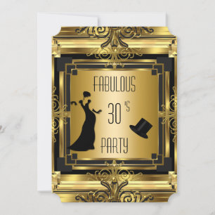 ART DECO Gatsby Zylinder Fantastischer Geburtstag Einladung