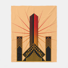 Art Deco Gebäude Fleecedecke