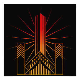 Art Deco Gebäude Fotodruck
