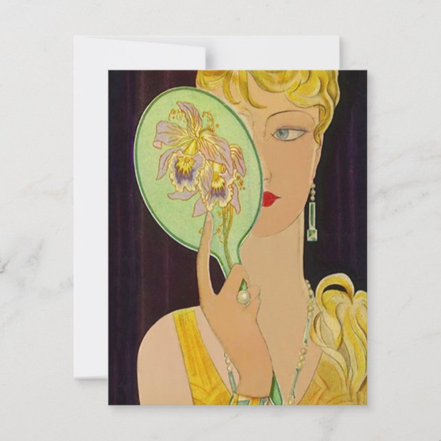 Art Deco Geburtstagseinladungen Spiegelbild Einladung (Vorderseite)