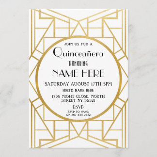 Art Deco Geburtstagsparty Quinceanera Gatsby aus d Einladung