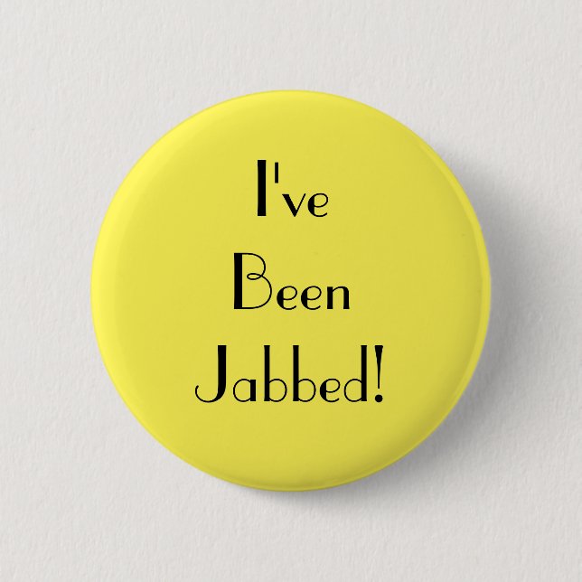 Art Deco Gelb Ich bin Jabbed Impfung Button (Vorderseite)
