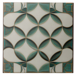 Art Deco gemusterte grüne Wanddekoration Art Nouve Fliese