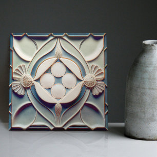 Art Deco gemustertes Wanddekor Art Nouveau Keramik Fliese