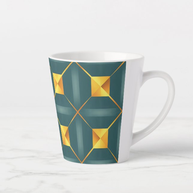 Art Deco Geometric 12oz Latte-Tasse Milchtasse (Rechts)