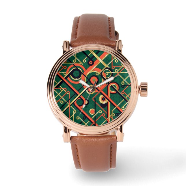 Art Deco Geometric Armbanduhr (Vorderseite)