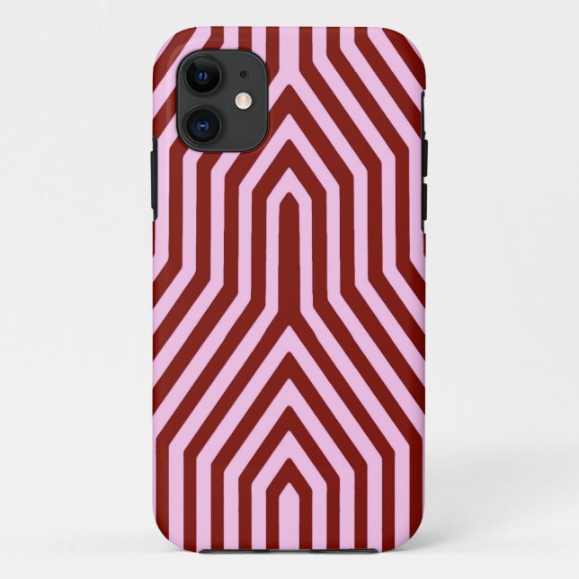 Art Deco Geometric - bordeauxrot und rosa Case-Mate iPhone Hülle (Rückseite)