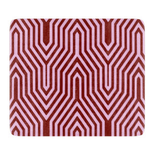 Art Deco Geometric - bordeauxrot und rosa Schneidebrett