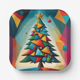 Art Deco Geometric Christmas Tree Triangle Heaven Pappteller