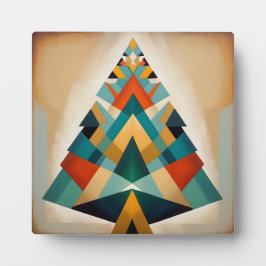 Art Deco Geometric Christmas Triangle Branches Fotoplatte