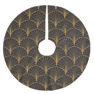 Art Deco Geometric Circles-Muster Polyester Weihnachtsbaumdecke