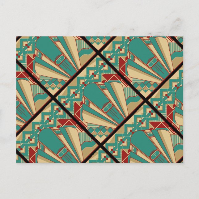Art Deco Geometric Design Postkarte (Vorderseite)
