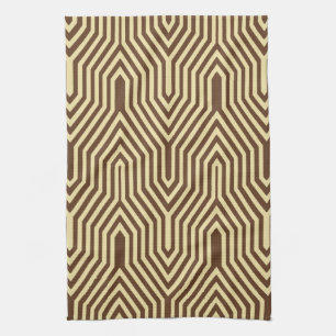 Art Deco Geometric - dunkelbraun und braun Küchentuch