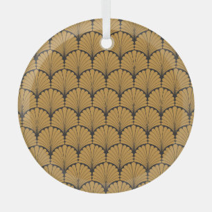 Art Deco Geometric Floral Textur Ornament Aus Glas