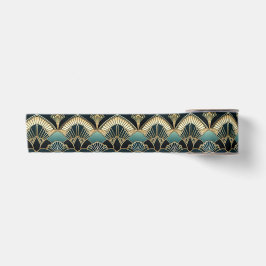 Art Deco Geometric Gemustert Dick Satinband