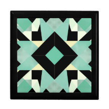 Art Deco Geometric Holzschmuck Keepake Box