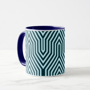 Art Deco Geometric - Indigo und Eisblau Tasse