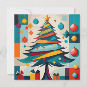 Art Deco Geometric Joyful Christmas Tree mit Gesch Feiertagskarte