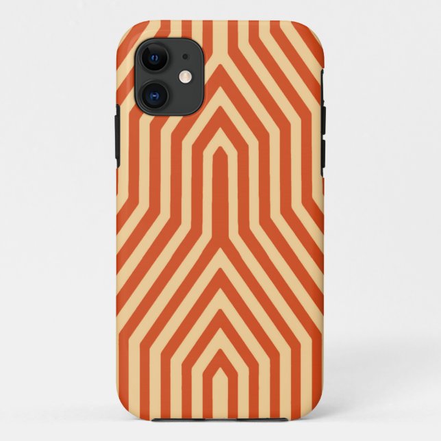 Art Deco Geometric - Mandarine orange Case-Mate iPhone Hülle (Rückseite)