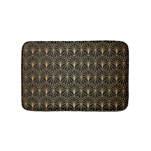 Art Deco Geometric Minimalistisches Muster Badematte (Vorderseite)