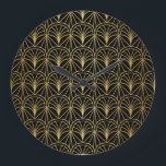 Art Deco Geometric Minimalistisches Muster Große Wanduhr<br><div class="desc">Nahtlose Art Deco Muster. Vintager geometrischer minimalistischer Hintergrund. Abstrakte Luxus Illustration. Art Deco Eleganz in jeder Ecke. Geometrischer Minimalismus fügt eine Touch von Luxus hinzu. Treten Sie ein in den Reiz der Art-Déco-Eleganz mit einem geometrischen Muster, das Vintagen Charme mit minimalistischer Ästhetik verbindet. Hintergrund, Muster, abstrakte, Illustration, Textur, Dekoration, Mode,...</div>