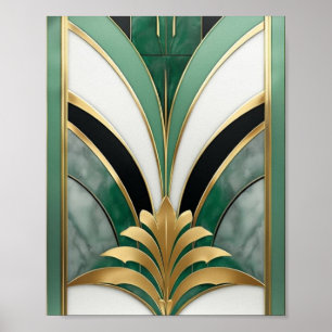 Art Deco Geometric Muster Poster