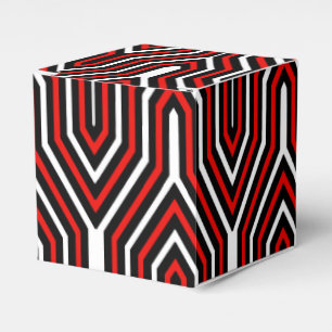 Art Deco Geometric - rot, schwarz und weiß Geschenkschachtel