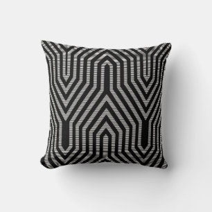 Art Deco Geometric - Schwarzweiß Kissen