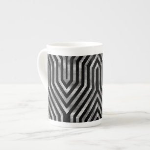 Art Deco Geometric - Schwarzweiß Prozellantasse