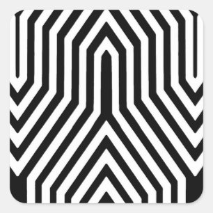 Art Deco Geometric - Schwarzweiß Quadratischer Aufkleber