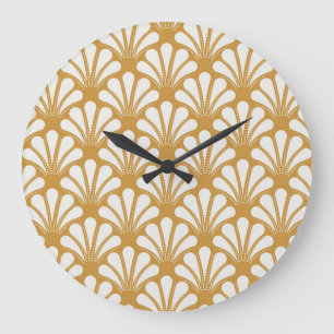 Art Deco Geometric Sea Muschel Große Wanduhr
