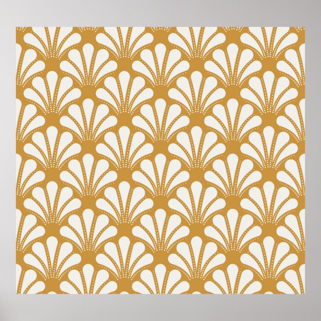 Art Deco Geometric Sea Muschel Poster (Vorne)