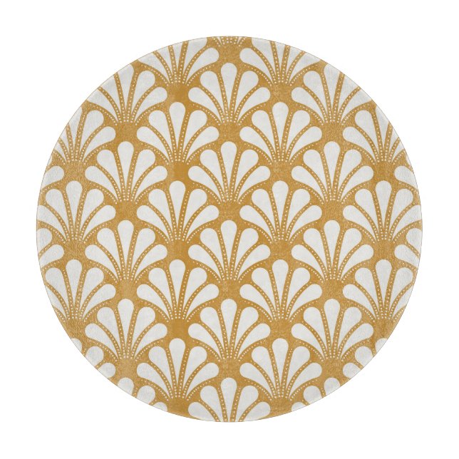 Art Deco Geometric Sea Muschel Schneidebrett (Vorderseite)