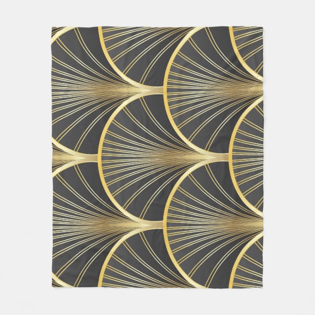 Art Deco Geometric Texture Illustration Fleecedecke (Vorderseite)