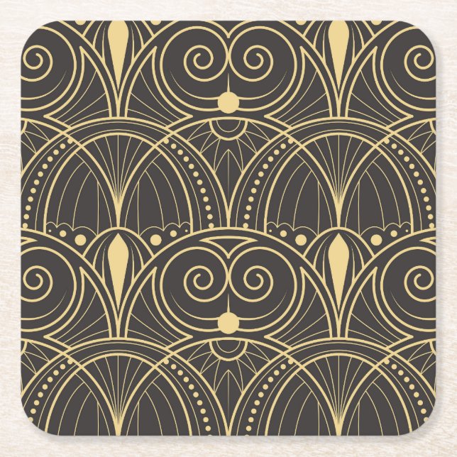 Art Deco Geometric Tiles Luxury. Rechteckiger Pappuntersetzer (Vorderseite)