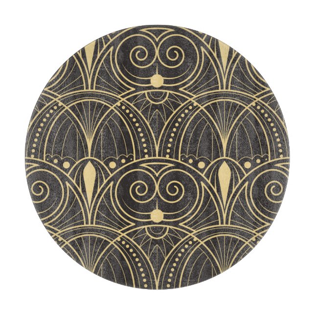 Art Deco Geometric Tiles Luxury. Schneidebrett (Vorderseite)