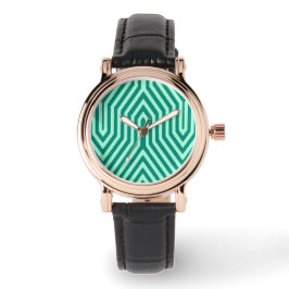 Art Deco Geometric - Türkis und Wasser Armbanduhr
