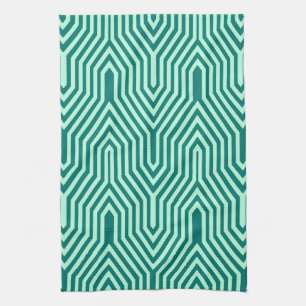 Art Deco Geometric - Türkis und Wasser Küchentuch