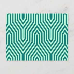 Art Deco Geometric - Türkis und Wasser Postkarte