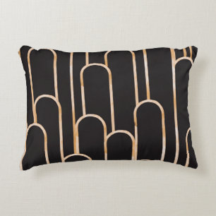 Art-Deco-Geometrie: goldenes Aquarellpapier Dekokissen