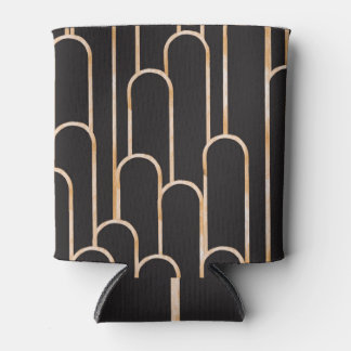 Art-Deco-Geometrie: goldenes Aquarellpapier Dosenkühler