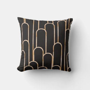 Art-Deco-Geometrie: goldenes Aquarellpapier Kissen