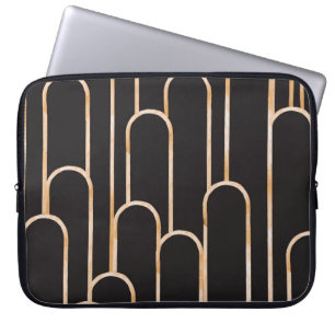 Art-Deco-Geometrie: goldenes Aquarellpapier Laptopschutzhülle