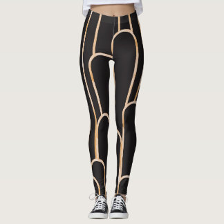 Art-Deco-Geometrie: goldenes Aquarellpapier Leggings