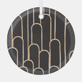 Art-Deco-Geometrie: goldenes Aquarellpapier Ornament Aus Glas
