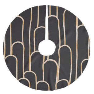 Art-Deco-Geometrie: goldenes Aquarellpapier Polyester Weihnachtsbaumdecke