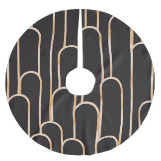 Art-Deco-Geometrie: goldenes Aquarellpapier Polyester Weihnachtsbaumdecke