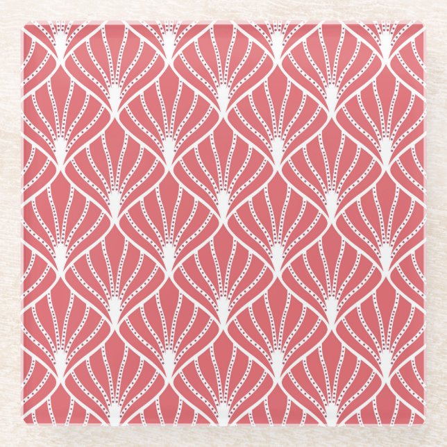 Art Deco, geometrisch nahtloses Muster. Glasuntersetzer (Vorderseite)
