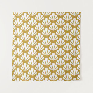 Art Déco, geometrische, blumengeschmückte Muster. Wandteppich